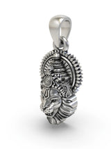 Lord Narasimha Antique Finish Sterling Silver Pendant