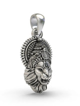 Lord Narasimha Antique Finish Sterling Silver Pendant