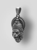 Lord Narasimha Antique Finish Sterling Silver Pendant