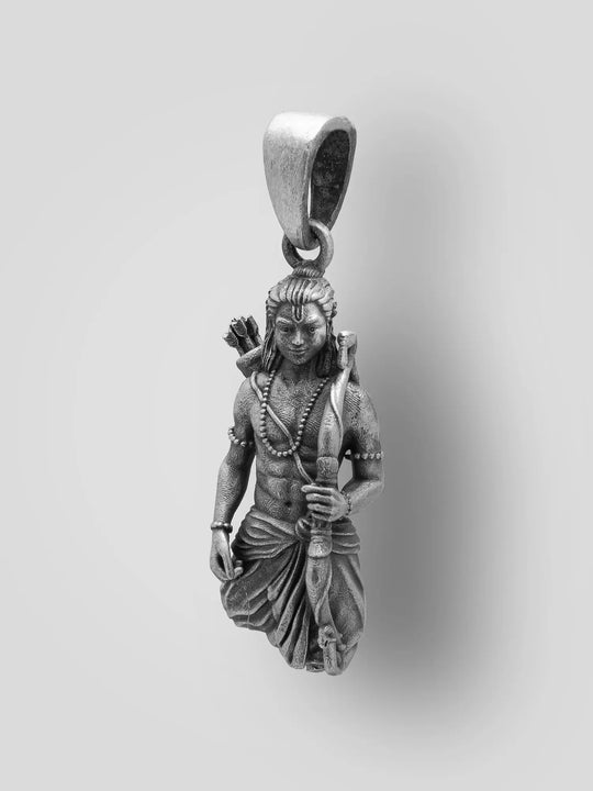 Antique Finish Lord Rama Sterling Silver Pendant