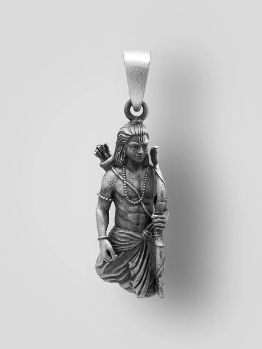 Antique Finish Lord Rama Sterling Silver Pendant