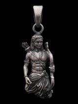 Antique Finish Lord Rama Sterling Silver Pendant