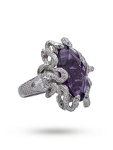 Marquise Amethyst Medusa Sterling Silver Ring