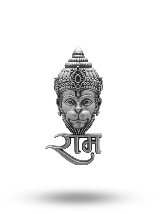Antique Finish Ram Hanuman Sterling Silver Brooch