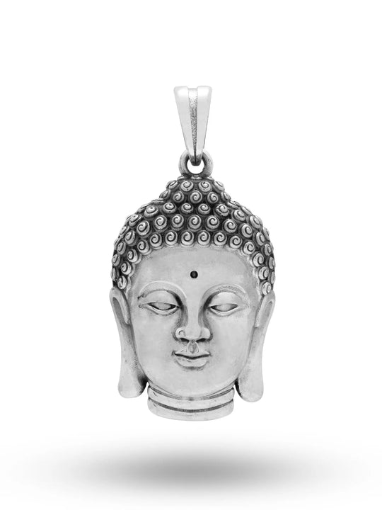 Antique Finish Gautam Buddha Sterling Silver Pendant