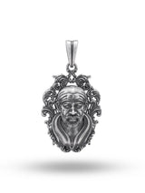 Antique Finish Shirdi Sai Baba Sterling Silver Pendant