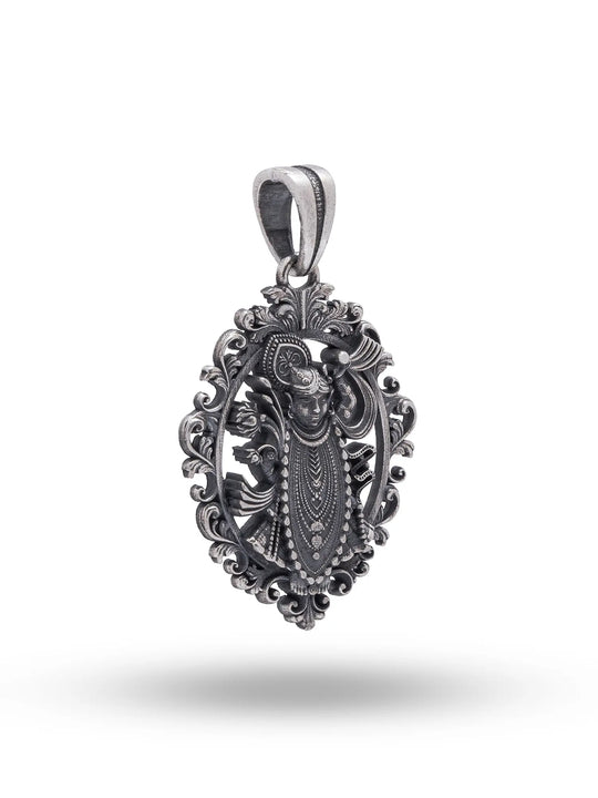 Antique Finish Sterling Silver Shrinathji Pendant