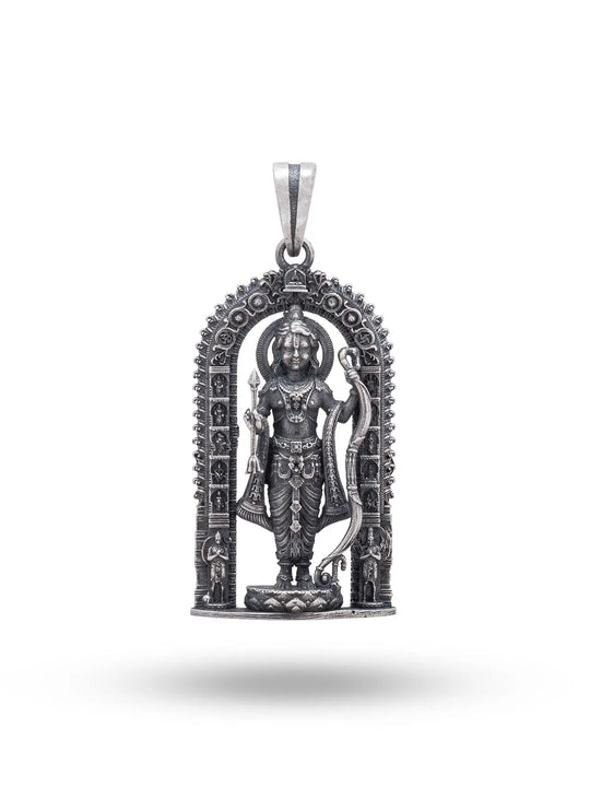 Antique Finish Ram Lalla Sterling Silver Pendant