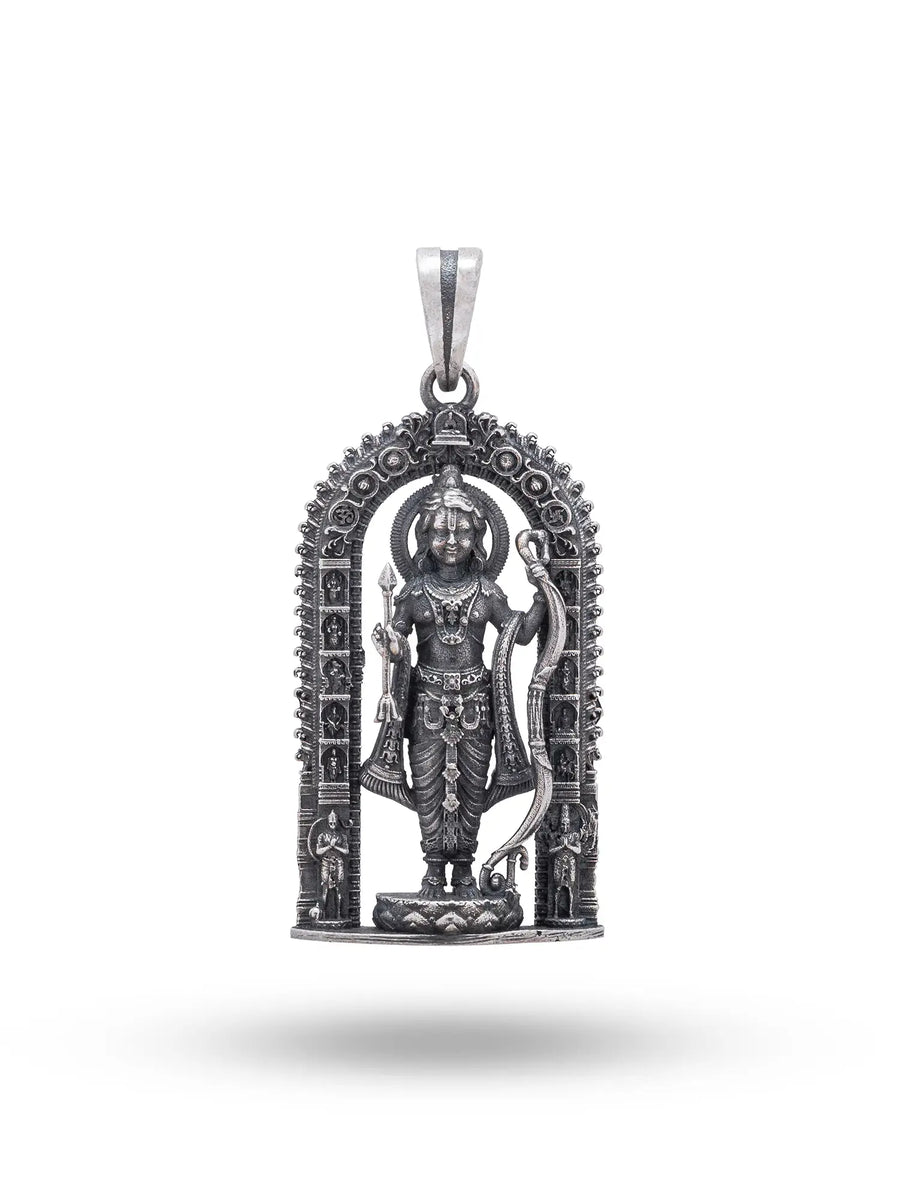 Antique Finish Ram Lalla Sterling Silver Pendant