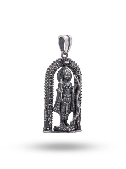 Antique Finish Ram Lalla Sterling Silver Pendant