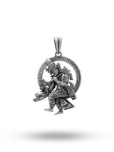 Krishna Playing Flute Sterling Silver Pendant