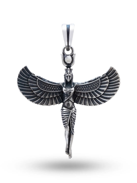 Goddess Isis Antique Finish Sterling Silver Pendant