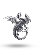 Guardian Dragon Antique Finish Sterling Silver Pendant