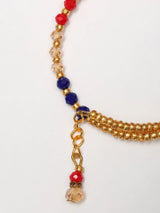 Floral Beaded Thread and Metal Rakhi Bracelet