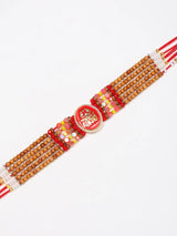 Mahakal Multi Strand Beaded Thread and Metal Rakhi Bracelet