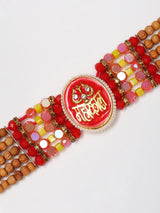 Mahakal Multi Strand Beaded Thread and Metal Rakhi Bracelet