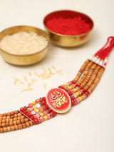 Mahakal Multi Strand Beaded Thread and Metal Rakhi Bracelet