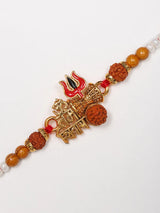 Om Namah Shivay Trishul and Damru Thread Rakhi Bracelet