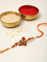Om Namah Shivay Trishul and Damru Thread Rakhi Bracelet