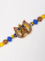 Ganesha Lotus Bhaiya Bhabhi Rakhi Bracelet Set