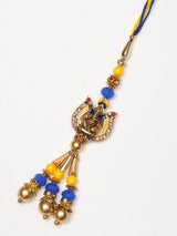 Ganesha Lotus Bhaiya Bhabhi Rakhi Bracelet Set