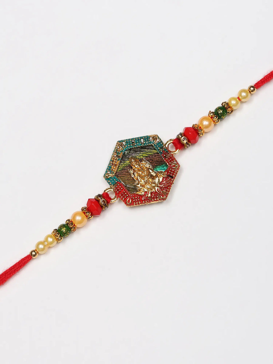 Goddess Lakshmi Temple Beaded Thread Bracelet