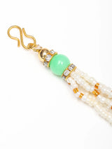 Green and White Beaded Adjustable Bracelet Rakhi