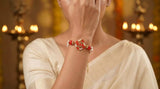 Diamond Shape Stone and Bead Adjustable Bracelet Rakhi