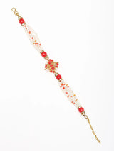 Diamond Shape Stone and Bead Adjustable Bracelet Rakhi