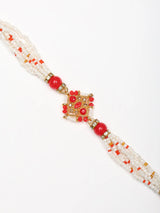 Diamond Shape Stone and Bead Adjustable Bracelet Rakhi