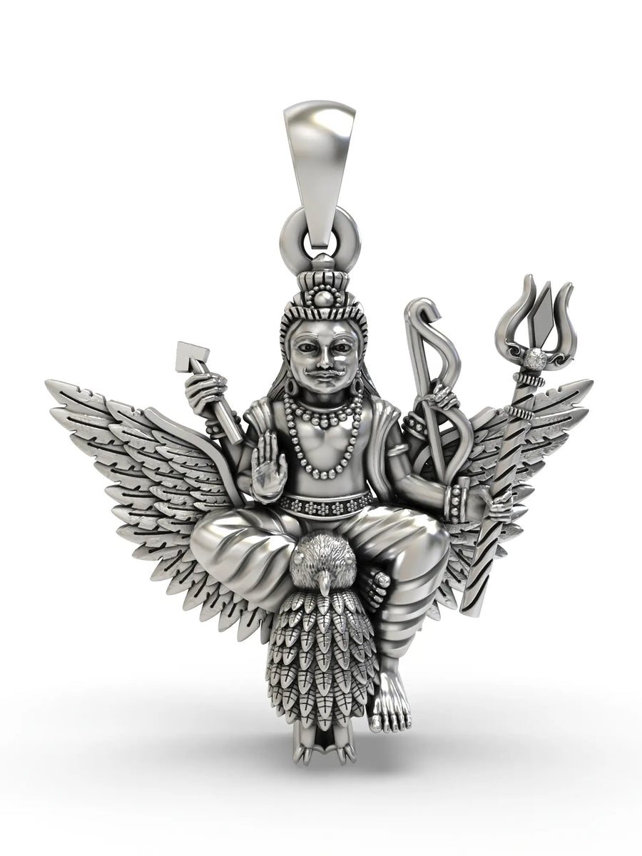 Shani Dev Sterling Silver Pendant
