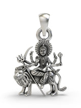 Goddess Durga Sterling Silver Pendant