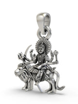Goddess Durga Sterling Silver Pendant