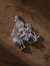 Goddess Durga Sterling Silver Pendant