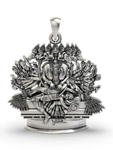 Ashtamukha Gandabherunda Narasimha Sterling Silver Pendant