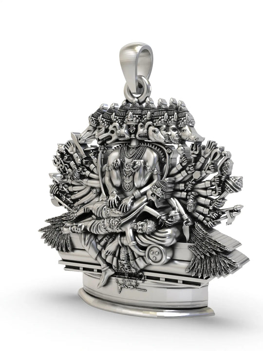 Ashtamukha Gandabherunda Narasimha Sterling Silver Pendant