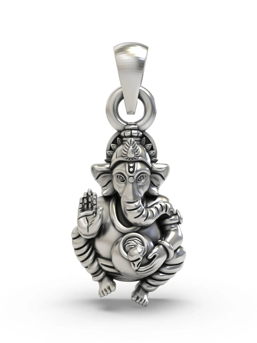 Blessing Lord Ganesha Sterling Silver Pendant