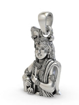 Lord Krishna Playing Murli Sterling Silver Pendant