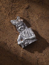 Lord Krishna Playing Murli Sterling Silver Pendant