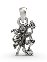 Hanuman Lifting Sanjeevani Sterling Silver Pendant