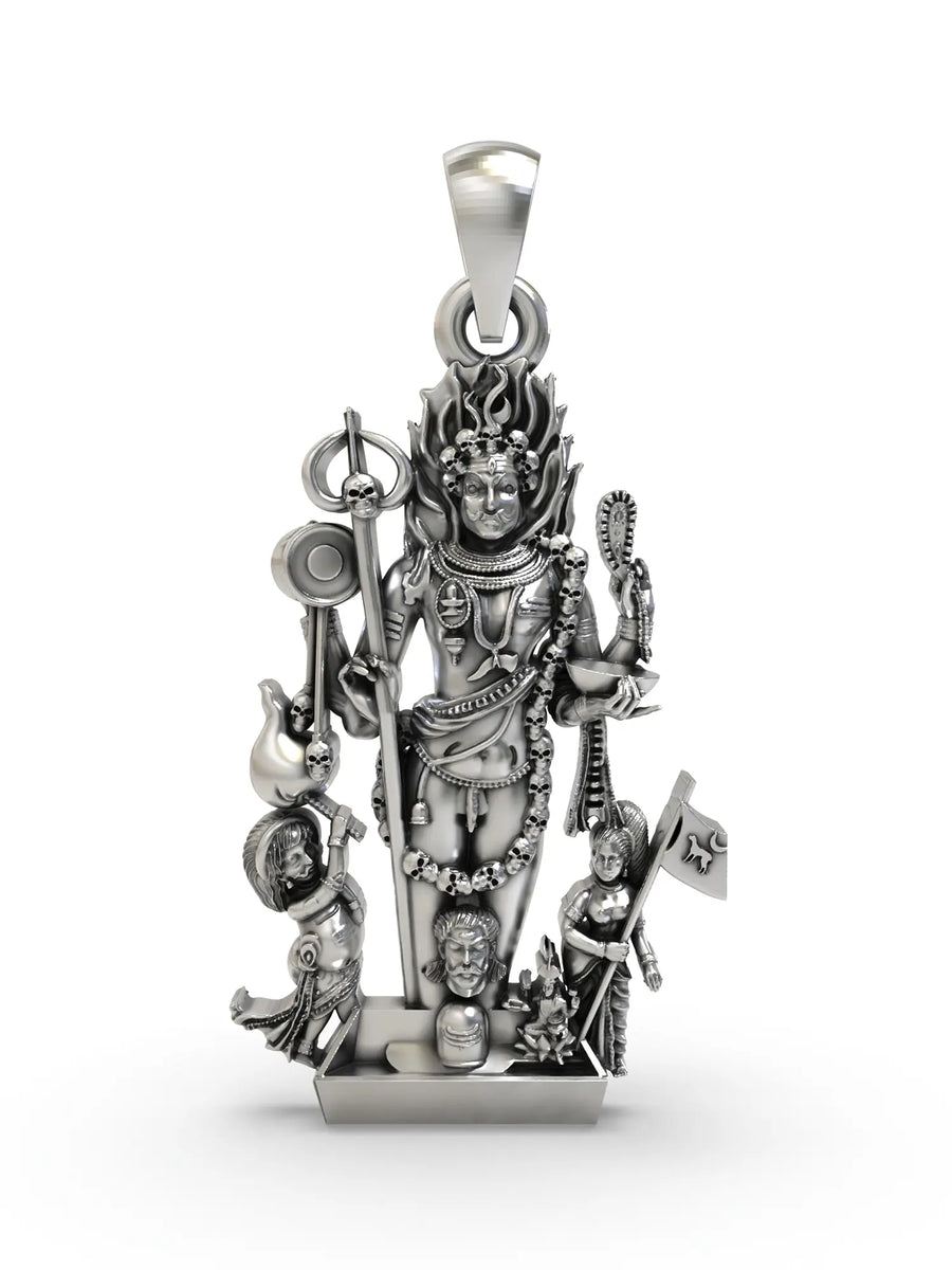 Kaal Bhairava Fierce Form of Lord Shiva Sterling Silver Pendant