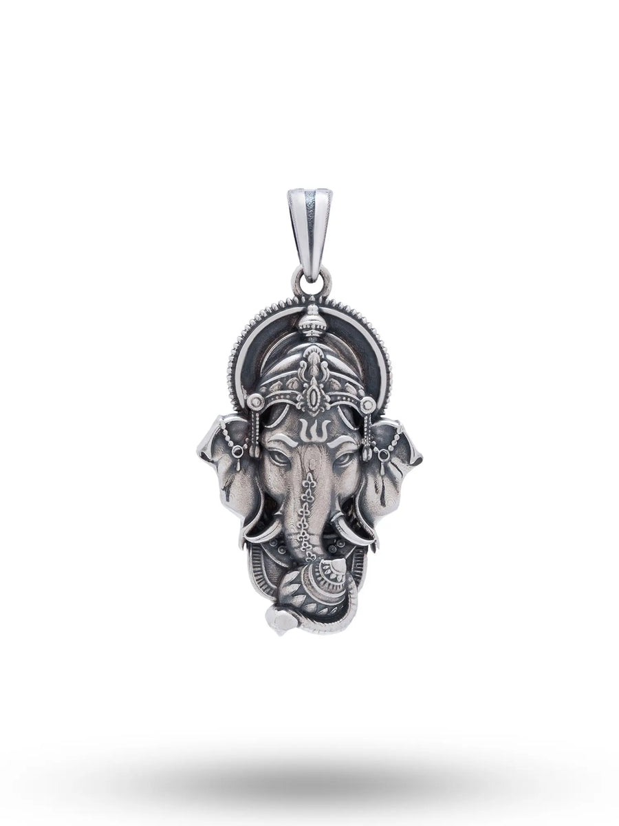 Lord Ganesha Sterling Silver Pendant for Devotional Wear