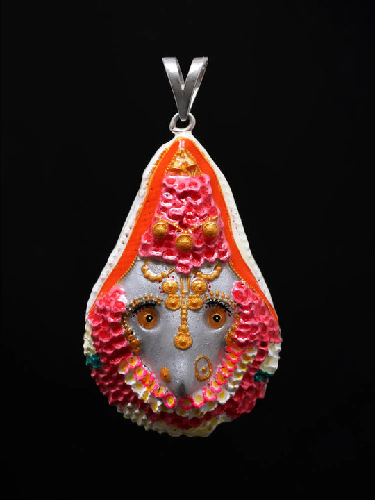 Kalka Maa Meenakari Sterling Silver Pendant