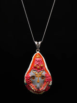 Kalka Maa Meenakari Sterling Silver Pendant