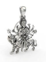 Goddess Durga Ambe Maa Sterling Silver Pendant