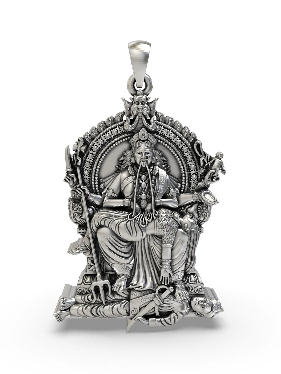 Periyachi Amman Sterling Silver Goddess Pendant