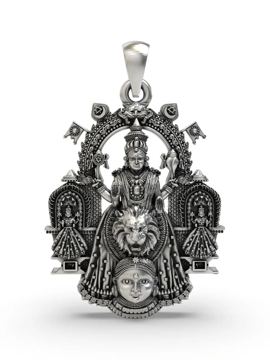 Goddess Mookambika Sterling Silver Pendant