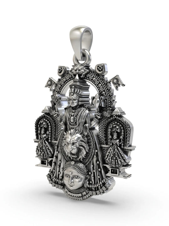Goddess Mookambika Sterling Silver Pendant