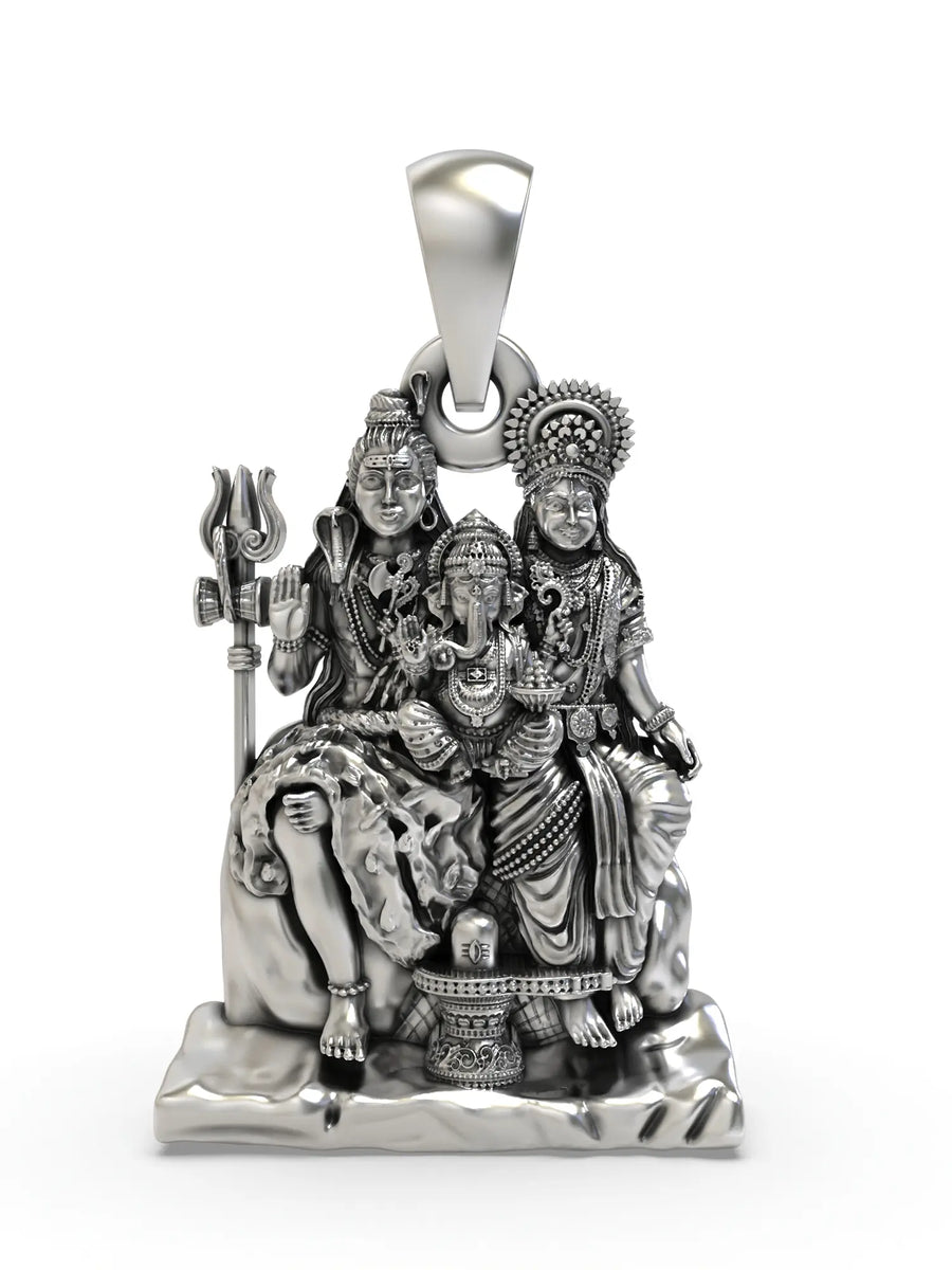 Shiva Parivar Sterling Silver Pendant