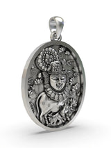 Shrinathji Oval Sterling Silver Pendant